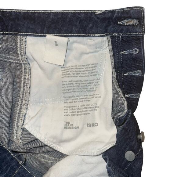 Organic Basics x ISKO Denim Shorts 28 Raw Hem Sustainable Organic Cotton Blue - Picture 6 of 15